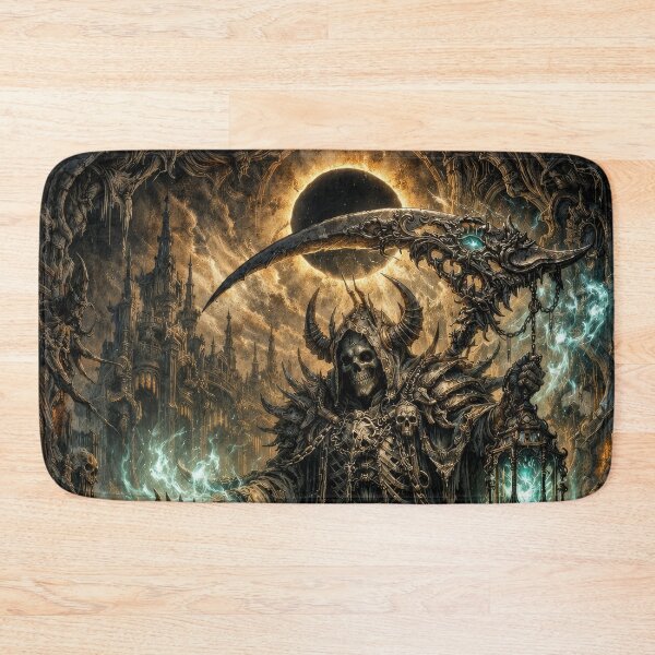 Item preview, Skull King Necromancer of the Abyss | Gothic Dark Fantasy Reaper Art designed and sold by DrakariArt.