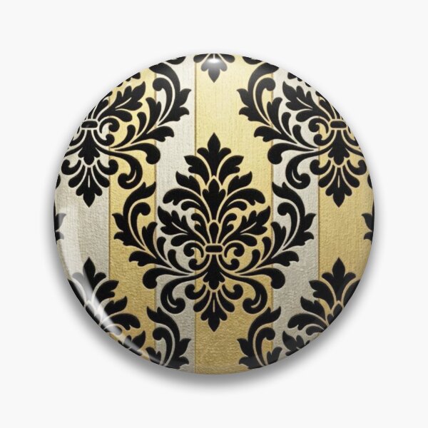 Item preview, Gold Foil & Silver Striped Black Damask designed and sold by DesignsByPrnces.