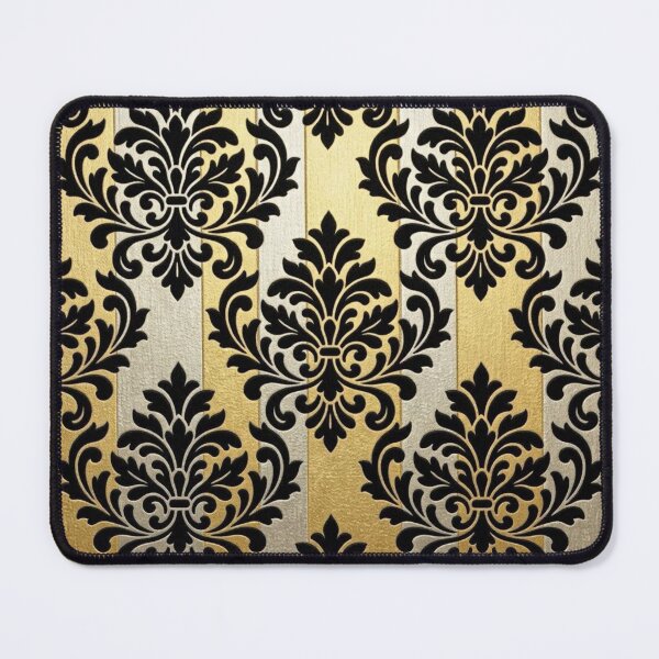 Item preview, Gold Foil & Silver Striped Black Damask designed and sold by DesignsByPrnces.