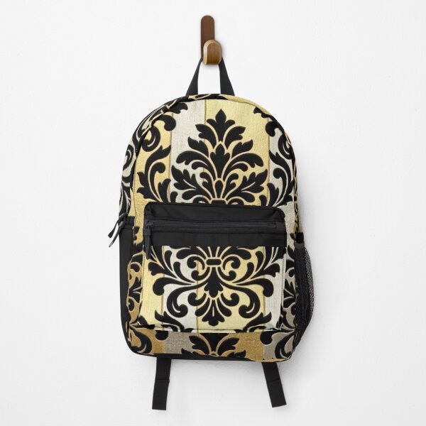 Item preview, Gold Foil & Silver Striped Black Damask designed and sold by DesignsByPrnces.