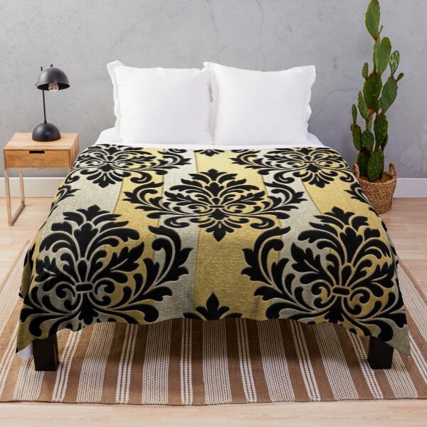 Item preview, Gold Foil & Silver Striped Black Damask designed and sold by DesignsByPrnces.