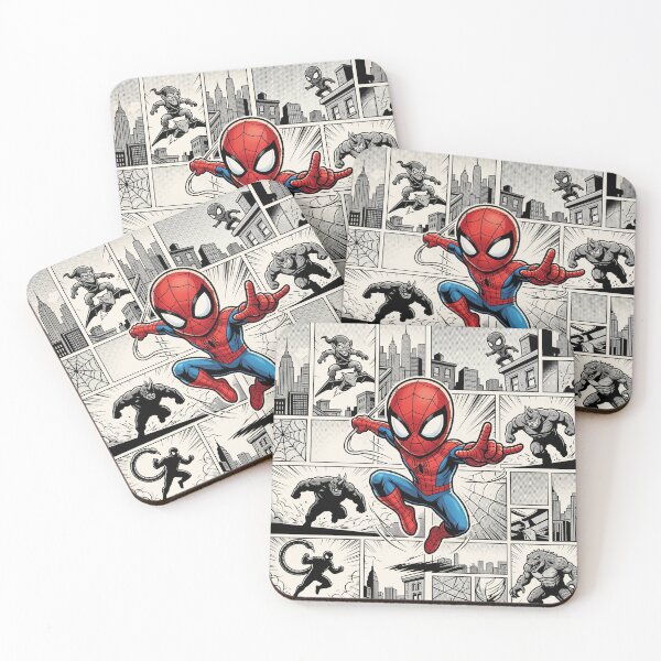 Item preview, Web Hero Comic Panel Chibi Action Fan Art designed and sold by KismetsKawaiiCo.