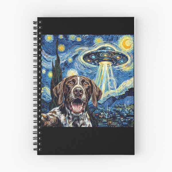 Item preview, German Shorthaired Pointer Starry Night UFO Van Gogh Art Dog Selfie Lover designed and sold by Kimberley King Art King Art.