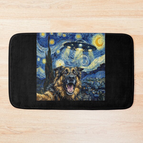 Item preview, German Shepherd Starry Night UFO Van Gogh Art Dog Selfie Lover designed and sold by Kimberley King Art  King Art.