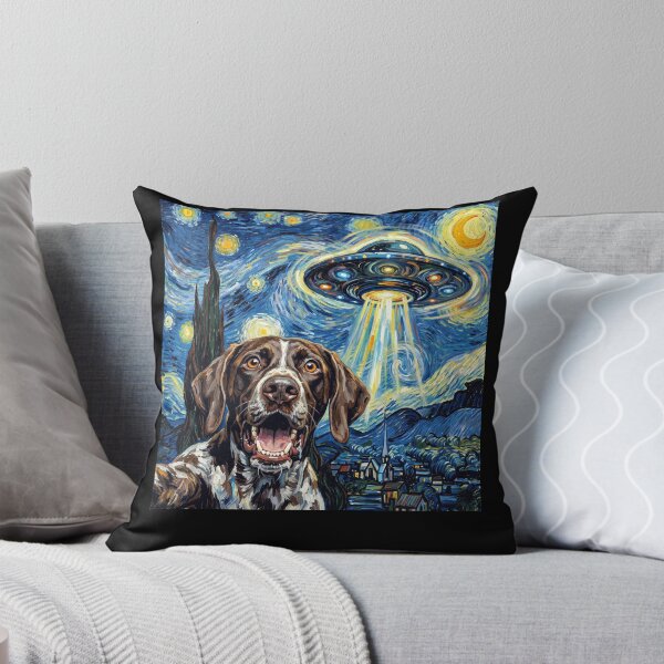 Item preview, German Shorthaired Pointer Starry Night UFO Van Gogh Art Dog Selfie Lover designed and sold by Kimberley King Art King Art.