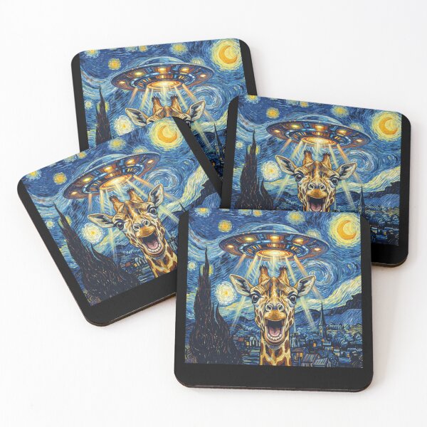 Item preview, Giraffe Starry Night UFO Van Gogh Art Animal Selfie Lover designed and sold by Kimberley King Art  King Art.