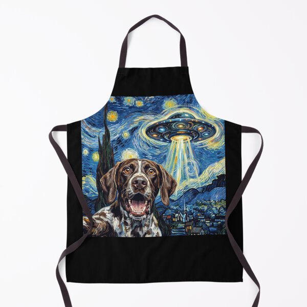 Item preview, German Shorthaired Pointer Starry Night UFO Van Gogh Art Dog Selfie Lover designed and sold by Kimberley King Art  King Art.