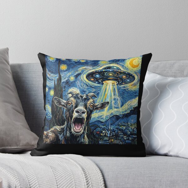 Item preview, Cabra Noche estrellada OVNI Arte Van Gogh Animal Selfie Amante designed and sold by Kimberley King Art King Art.