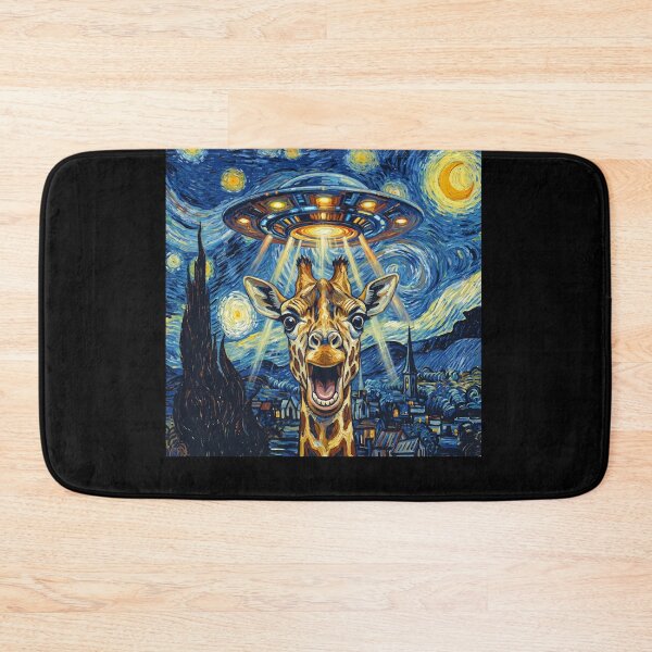 Item preview, Giraffe Starry Night UFO Van Gogh Art Animal Selfie Lover designed and sold by Kimberley King Art  King Art.