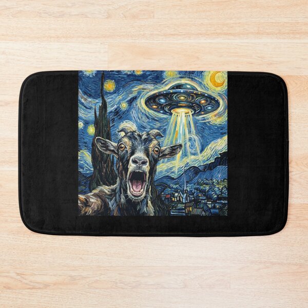 Item preview, Cabra Noche estrellada OVNI Arte Van Gogh Animal Selfie Amante designed and sold by Kimberley King Art  King Art.