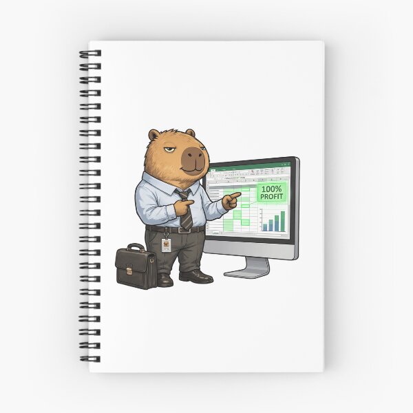 Item preview, Excel Expert Capybara Sticker – Spreadsheet Genius Cartoon designed and sold by ElhamiStudio.