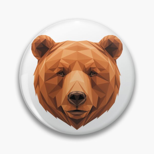 Item preview, Tribal Bear - Low Poly Bear Head – Geometric Brown Bear Wildlife Art designed and sold by ArcticFoxStudio.