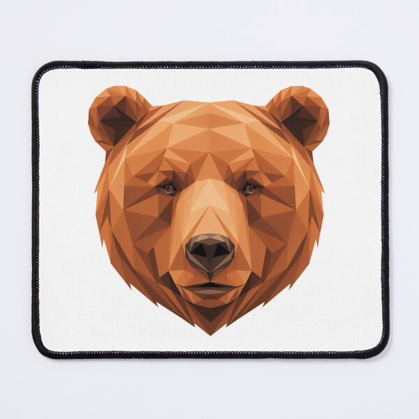 Item preview, Tribal Bear - Low Poly Bear Head – Geometric Brown Bear Wildlife Art designed and sold by ArcticFoxStudio.