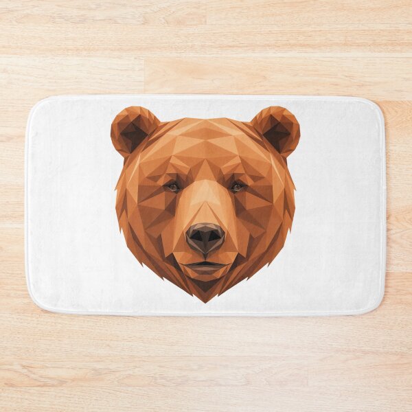 Item preview, Tribal Bear - Low Poly Bear Head – Geometric Brown Bear Wildlife Art designed and sold by ArcticFoxStudio.