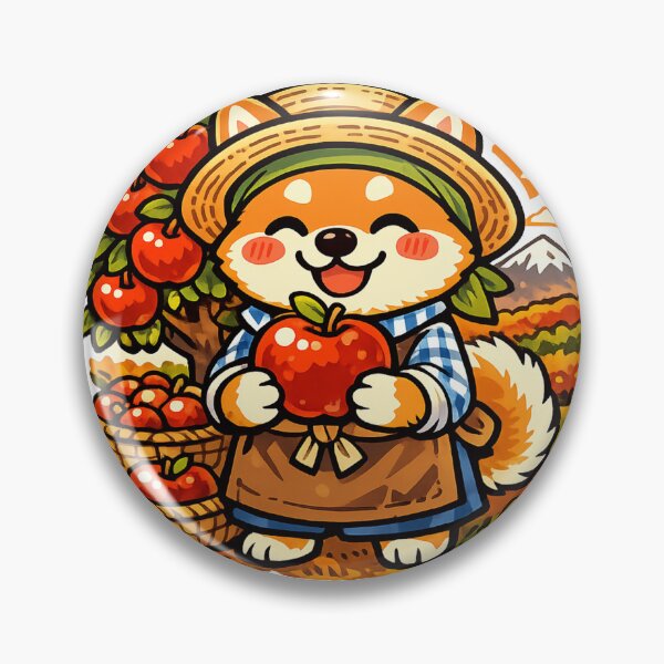 Item preview, Aomori Apple Harvest Shiba Inu Sticker – Kawaii Japanese Countryside Dog Design designed and sold by kawaii animal store (in Japan).