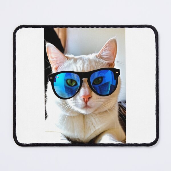 Item preview, Animals - Cool White Cat, Relaxed Attitude and Mirror Sunglasses designed and sold by DoodyPets.