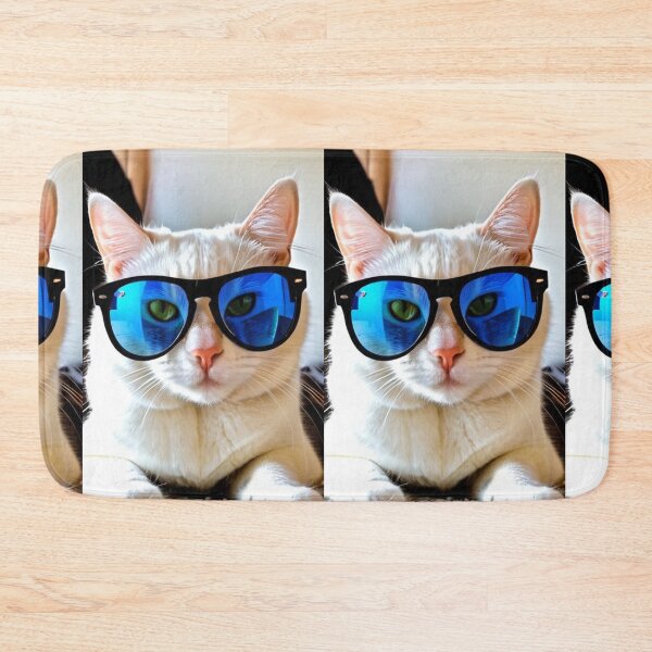 Item preview, Animals - Cool White Cat, Relaxed Attitude and Mirror Sunglasses designed and sold by DoodyPets.