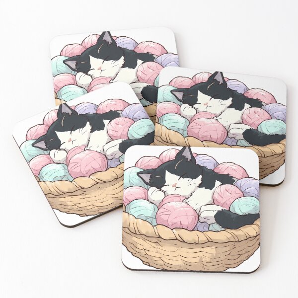 Item preview, Tuxedo Cat Yarn Basket designed and sold by pumsquare.