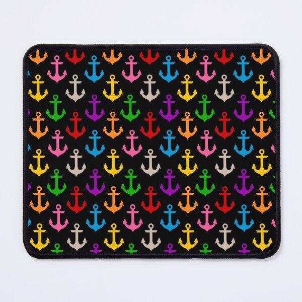 Item preview, Colorful Rainbow Nautical Anchor Design - Black  designed and sold by PatternTitan.