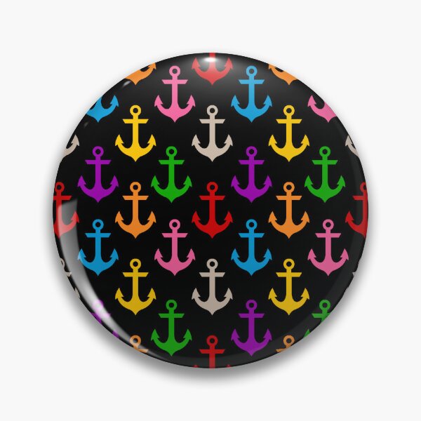 Item preview, Colorful Rainbow Nautical Anchor Design - Black  designed and sold by PatternTitan.
