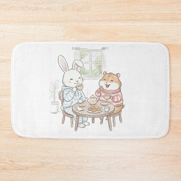 Item preview, Cozy Afternoon Tea Time - Rabbit and Hamster Friendship Art designed and sold by TaiwanMemory.