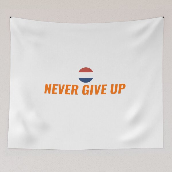 Item preview, NEVER GIVE UP T-Shirt – Dutch Oranje Fan Tee 2026 | Uncle Jichuan designed and sold by Uncle-Jichuan.