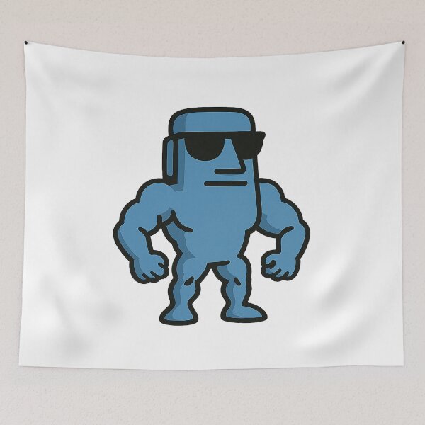 Item preview, Cool and Muscular Moai designed and sold by Ent-Egg.