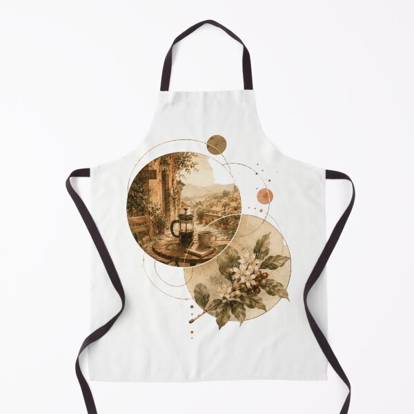 Item preview, Italian Cafe Morning - Vintage French Press & Coffee Botanical Art designed and sold by BrewmarkStudio.