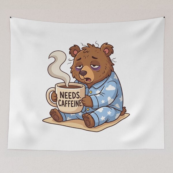 Item preview, First, coffee. Tired bear. Morning grouch. Sleep. designed and sold by Sabsll.