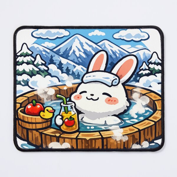 Item preview, Nagano Onsen Rabbit Sticker – Kawaii Winter Hot Spring Bunny in Snowy Japan designed and sold by kawaii animal store (in Japan).