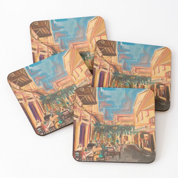 Item preview, Greece Old Town Cafe | Sun-Drenched Mediterranean Street Painting designed and sold by Andriana123.