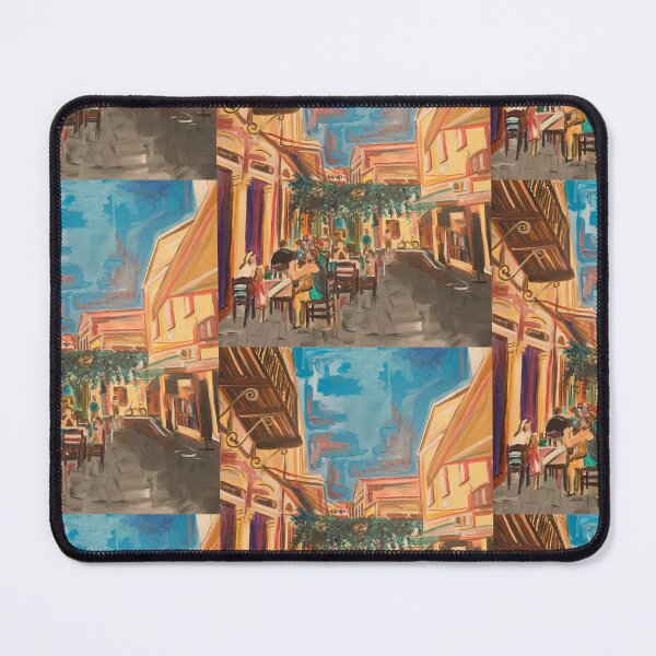 Item preview, Greece Old Town Cafe | Sun-Drenched Mediterranean Street Painting designed and sold by Andriana123.