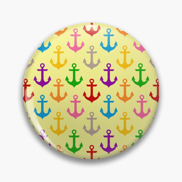 Item preview, Colorful Rainbow Nautical Anchor Design - Yellow  designed and sold by PatternTitan.