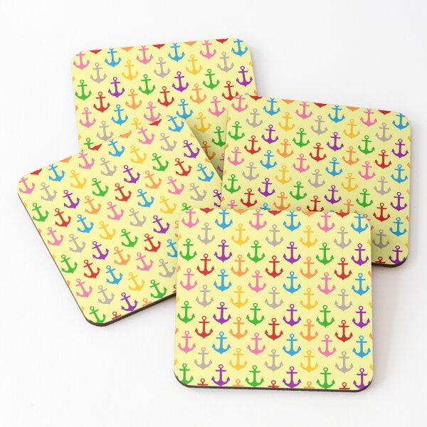 Item preview, Colorful Rainbow Nautical Anchor Design - Yellow  designed and sold by PatternTitan.