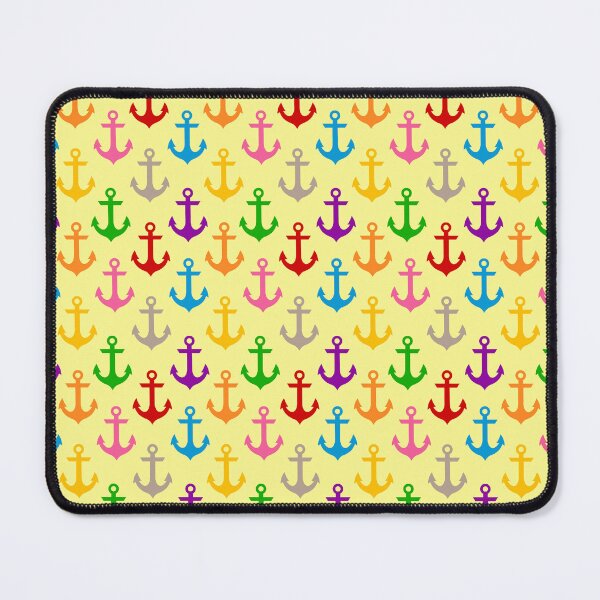 Item preview, Colorful Rainbow Nautical Anchor Design - Yellow designed and sold by PatternTitan.
