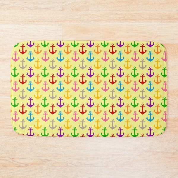 Item preview, Colorful Rainbow Nautical Anchor Design - Yellow  designed and sold by PatternTitan.