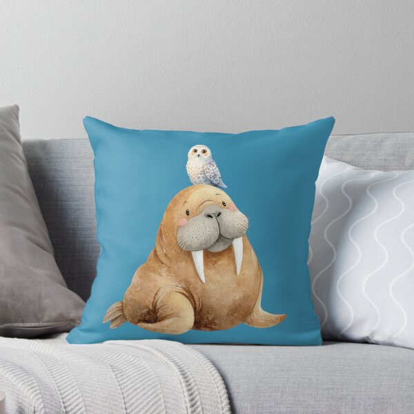 Item preview, Cute Walrus and Snowy Owl Watercolor Illustration - Arctic Animal Friend  Nursery Art designed and sold by PAPIRO SIGLO XXI.