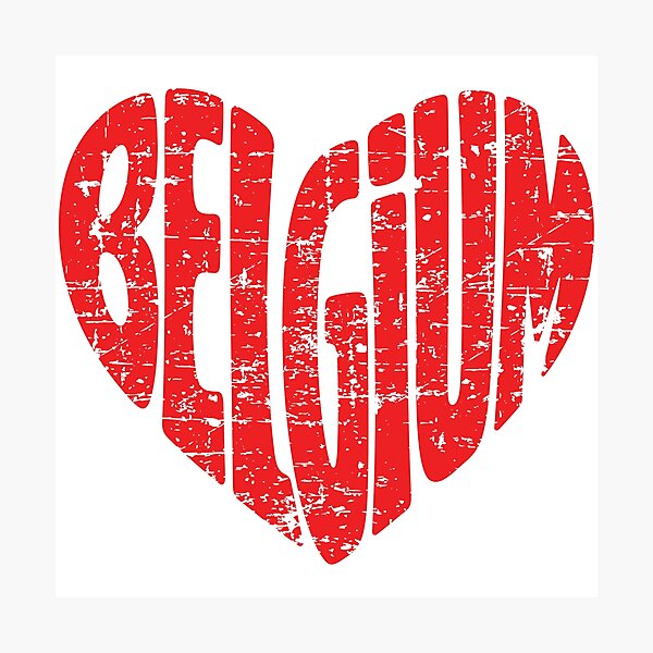 Item preview, BELGIUM Heart Distressed Vintage Typography Design – Patriotic BELGIUM Love Graphic designed and sold by Yodypee.