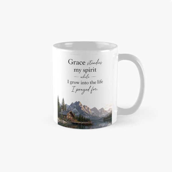Item preview, Grace Steadies My Spirit Christian Wall Art Print | Faith Quote Poster for Prayer Room, Cabin Decor, and Inspirational Home Decor designed and sold by LoveNurseries.