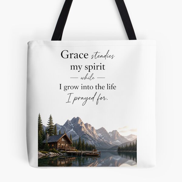 Item preview, Grace Steadies My Spirit Christian Wall Art Print | Faith Quote Poster for Prayer Room, Cabin Decor, and Inspirational Home Decor designed and sold by LoveNurseries.
