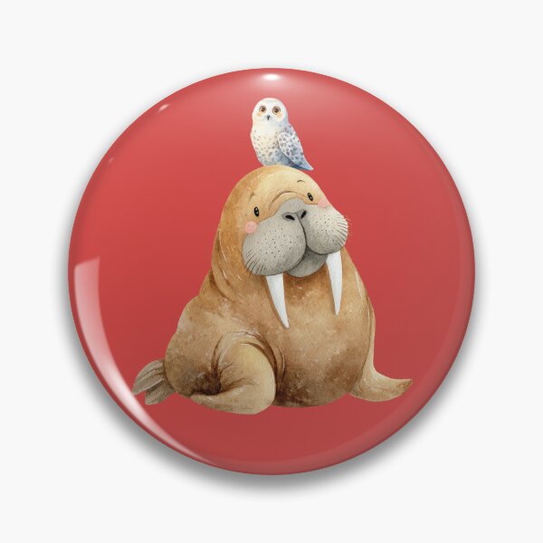 Item preview, Cute Walrus and Snowy Owl Watercolor Illustration - Arctic Animal Friends  Nursery Art designed and sold by PAPIRO SIGLO XXI.