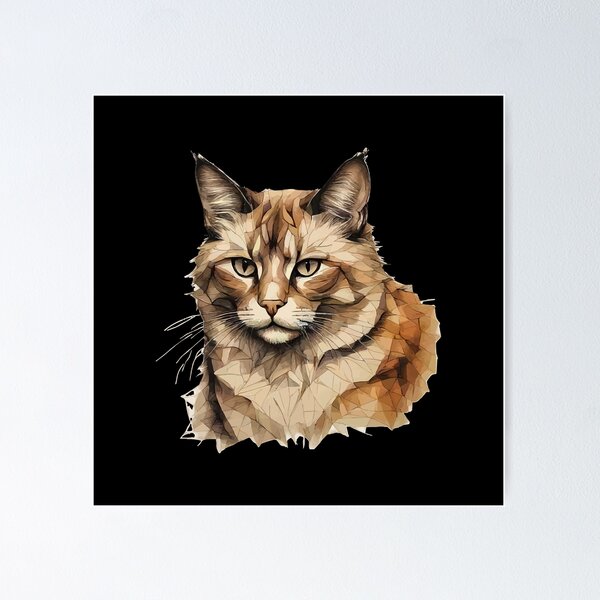 Item preview, Geometric Maine Coon - Modern Pet Art designed and sold by Tklezardesigns.
