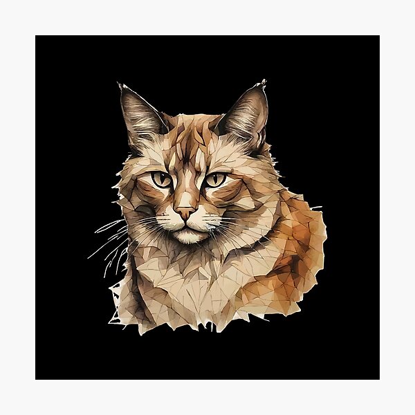 Item preview, Geometric Maine Coon - Modern Pet Art designed and sold by Tklezardesigns.