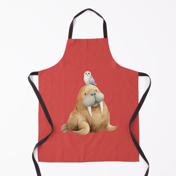 Item preview, Cute Walrus and Snowy Owl Watercolor Illustration - Arctic Animal Friend Nursery Art designed and sold by PAPIRO SIGLO XXI.
