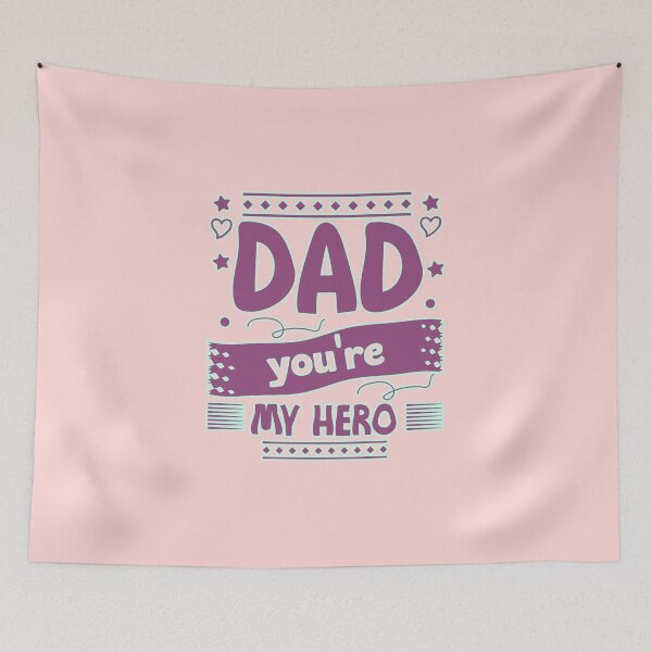 Item preview, Dad You're My Hero Funny Father Birthday Gift Typography designed and sold by creativerooney.