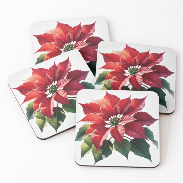 Item preview, Vibrant Red Poinsettia Watercolor - Elegant Christmas Floral Art designed and sold by Pioneer Spirit Market.