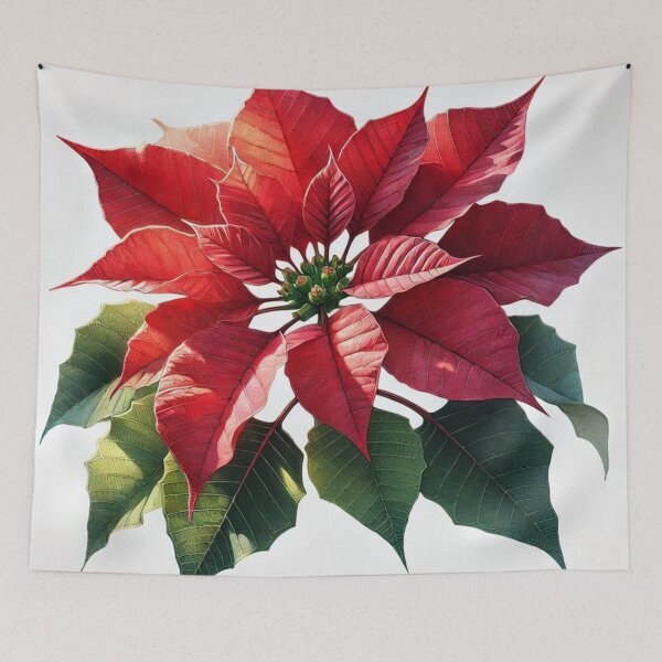 Item preview, Vibrant Red Poinsettia Watercolor - Elegant Christmas Floral Art designed and sold by Pioneer Spirit Market.