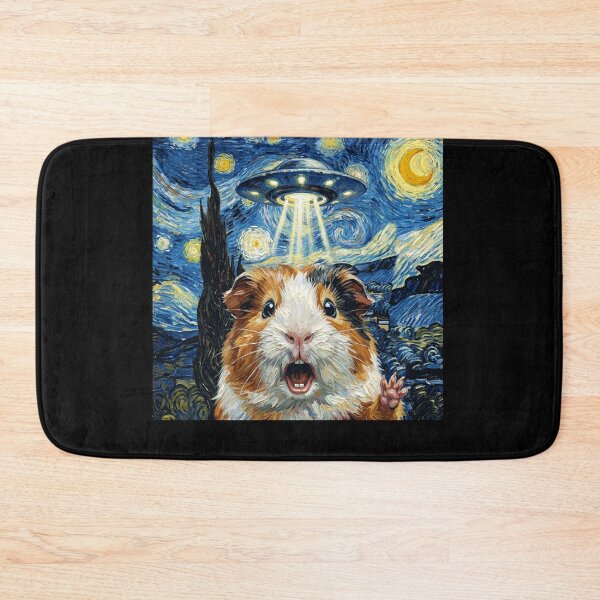 Artikelvorschau, Meerschweinchen Sternennacht UFO Van Gogh Kunst Tier-Selfie-Liebhaber entworfen und verkauft von Kimberley King Art King Art.