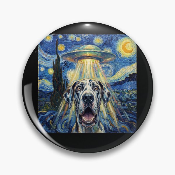 Item preview, Great Dane Starry Night UFO Van Gogh Art Dog Selfie Lover designed and sold by Kimberley King Art  King Art.