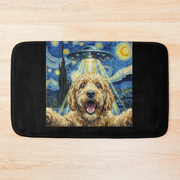 Item preview, Goldendoodle Starry Night UFO Van Gogh Art Dog Selfie Lover designed and sold by Kimberley King Art  King Art.